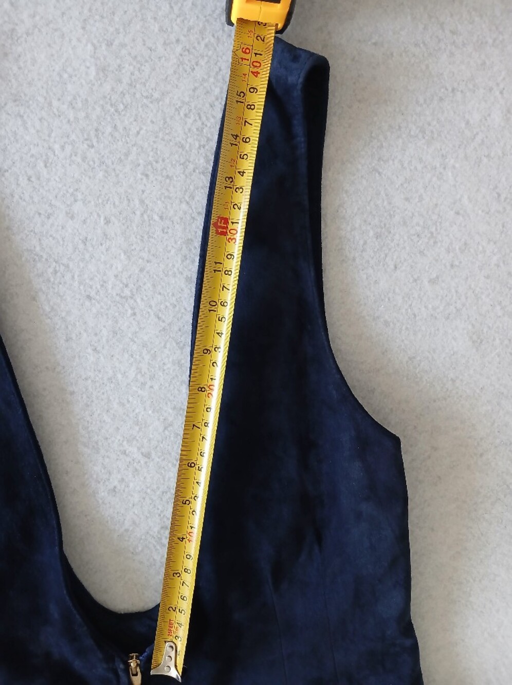 Danier Suede Vintage 90's Navy Pinafore Romper - Picture 13 of 16